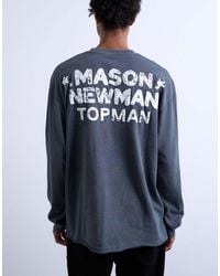 TOPMAN - Mason Newman X Relaxed Fit Long Sleeve T-shirt With Cowboy Boot Front And Back Print - Lyst