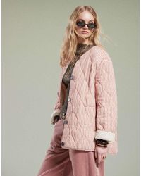 ASOS - Oversized Gewatteerd Jack Met Contrasterende Voering - Lyst