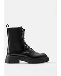 Pull&Bear - Lace Up Flat Boots - Lyst