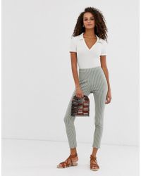 ASOS Gingham Jacquard Skinny Trouser - Green
