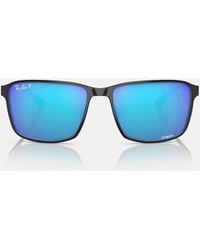 Ray-Ban - Rb3721Ch Chromance Square Polarised Sunglasses With Mirrored Lens - Lyst
