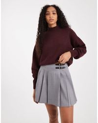 Threadbare - Pleated Kilt Mini Skirt With Buckle Detailing - Lyst