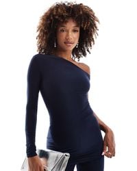 Kaiia - Exclusive Double Layered Slinky Off Shoulder Long Sleeve Top Co-Ord - Lyst