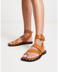 ASOS - Foxy Leather Studded Toe Loop Flat Sandal - Lyst