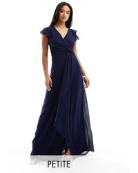 TFNC London - Bridesmaid Flutter Sleeve Ruffle Detail Maxi Dress - Lyst