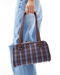 ASOS - Sac porté épaule style bowling coupe carrée - à carreaux - Lyst