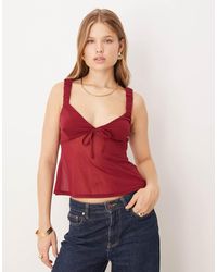 ASOS - Mesh Cami Top With Bow Detail - Lyst