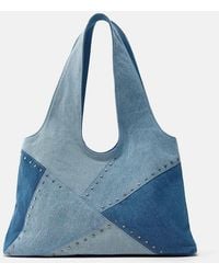 Pull&Bear - Patchwork Denim Shopper - Lyst