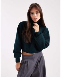 Monki - Cropped Gebreide Trui - Lyst