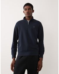 Polo Ralph Lauren - 1/4 Zip Icon Logo Double Knit Sweatshirt - Lyst