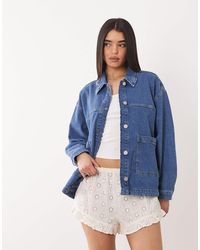 Vila - Boxy Denim Jacket - Lyst