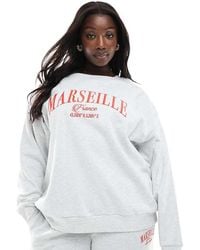ASOS - Asos Design Curve Oversized Sweatshirt With Embroidered Marseille Graphic - Lyst