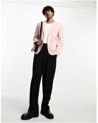 ASOS - Skinny Linen Mix Suit Jacket - Lyst