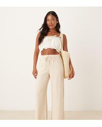 JDY Petite - Wide Leg Linen Trouser - Lyst