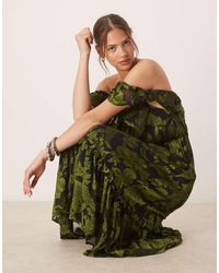 Maya - Floral Bardot Midaxi Dress - Lyst