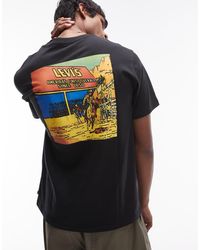 Levi's - Camiseta Negra Holgada Con Estampado "Rodeo Map" Archive De - Lyst