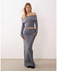 Wanderdoll - Wander Doll Mollie Textured Ribbed Knit Deep Foldover Maxi Skirt - Lyst