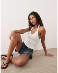 New Look - Shirred Halterneck Top - Lyst