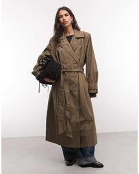 Monki - Longline Trench Coat - Lyst