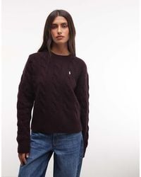Polo Ralph Lauren - Icon Logo Straight Fit Exploded Cable Knit Jumper - Lyst