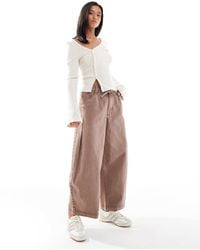 ASOS - Petite Pleat Front Barrel Leg Pull On Trousers - Lyst