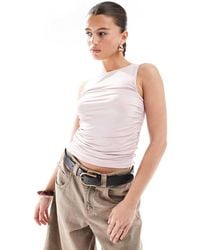 Stradivarius - Ruched Tank Top - Lyst