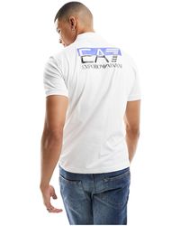 EA7 - Back Print Short Sleeve Polo Shirt - Lyst