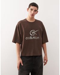 Collusion - Boxy Oversized T-shirt With Logo - Lyst
