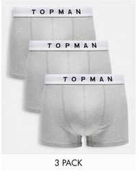 TOPMAN - Confezione da 3 boxer aderenti mélange con fascia - Lyst