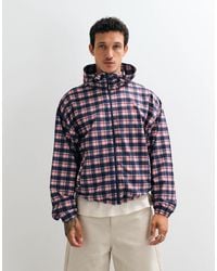 Collusion - Nylon Check Print Zip Up Track Jacket - Lyst