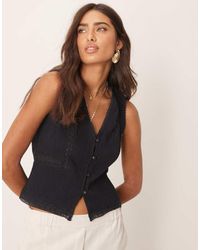 ASOS - Chaleco De Traje Con Ribete De Encaje De - Lyst