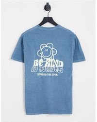 New Look Oversized T-shirt With Be Kind Print - Blue