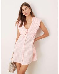 ASOS - Oversized Sleeveless Collar Shirt Dress - Lyst