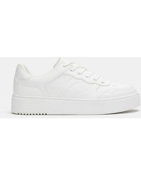 Pull&Bear - Sneakers Bianche Con Suola Spessa - Lyst
