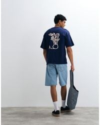 SELECTED - Relaxed Fit T-Shirt With Abstract Vase Backprint - Lyst