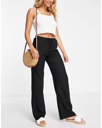Pull&Bear - – leinenhose mit geradem schnitt - Lyst