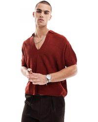 ASOS - Oversized Lichtgewicht Gebreid Recht Overhemd Zonder Sluiting Met Ruitmotief - Lyst