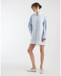 ASOS - Oversized Double Layered Shirt Mini Dress - Lyst