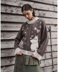 Daisy Street - X Moomin Zip Up Knit Jumper With High Neck - Lyst