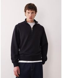 Mango - 100% Cotton Quarter Zip Sweatshirt - Lyst