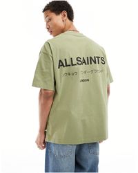 AllSaints - Camiseta verde extragrande underground exclusiva en asos - Lyst