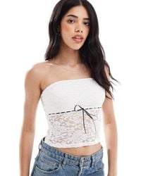 Hollister - Lace Peplum Tube Top - Lyst