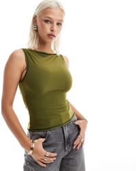 Collusion - Slash Neck Tank Top With Overlocking - Lyst