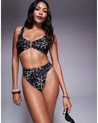 ASOS - Deep Band Ultra High Leg High Waist Bikini Bottom - Lyst