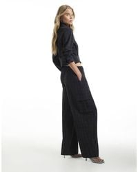 River Island - Check Cargo Smart Joggers - Lyst