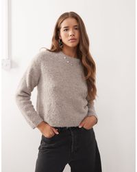 Noisy May - Loose Crew Neck Knit Sweater - Lyst