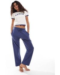 Brave Soul - Printed Cropped T-shirt And Trouser Pyjama Set - Lyst