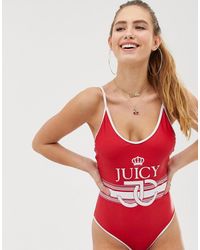 Juicy Couture Maillot 1 pièce avec logo placé - Violet