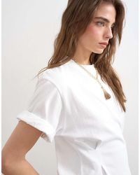 TOPSHOP - Roll Sleeve Cinch Tee - Lyst