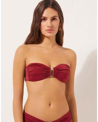 Calzedonia - Shiny Satin Bandeau Bikini Top - Lyst